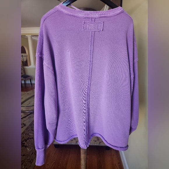 NWOT We The Free Venice V-Neck Sweatshirt In Lavender - Picture 6 of 12